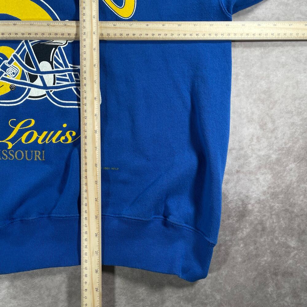 90’s St. Louis Rams Football Helmet Graphic Pullover Sweatshirt - Picture 3 of 4